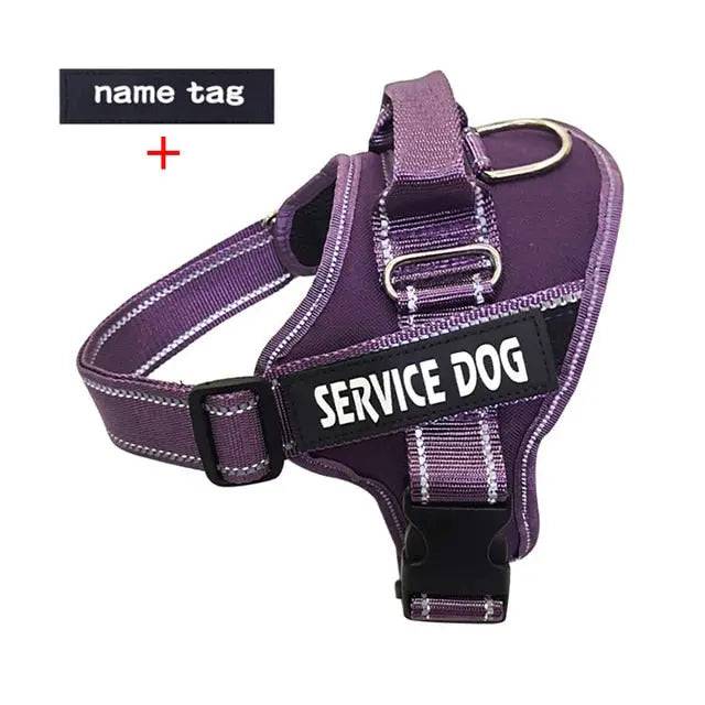 Purple Nylon Reflective Dog Harness Personalized Breathable With ID Patch TRENDYPET'S ZONE