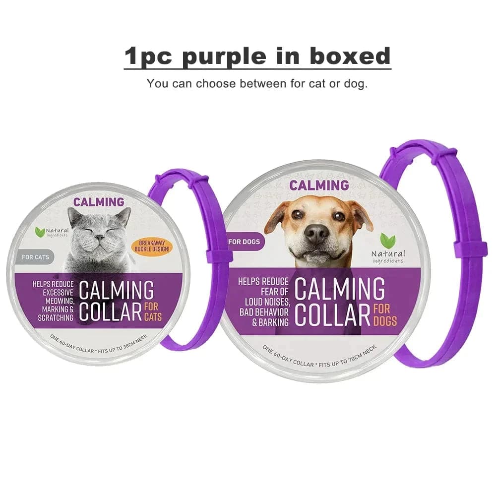 Purple Safe Cat Calming Collar 1Pack/60Days Adjustable Anxiety Reduction Pheromone Lasting Natural Calm Pet Collar Boxed OPP Bag - Trendypet's Zone