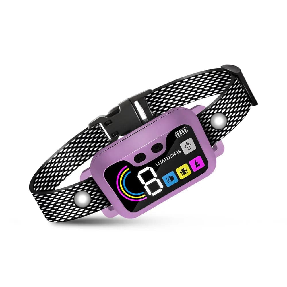 Purple Smart Anti Barking Collar for Small Medium Large Breed Dogs Rechargeable Puppy Bark Collar with 4 Training Modes & 8 Adjustable Sensitivity TRENDYPET'S ZONE