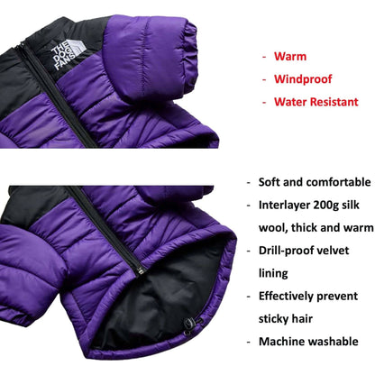 Purple Warm Stylish Dog Windproof Snow Cold Weather Coats Jackets for Puppies Small Medium Large Dogs TRENDYPET'S ZONE