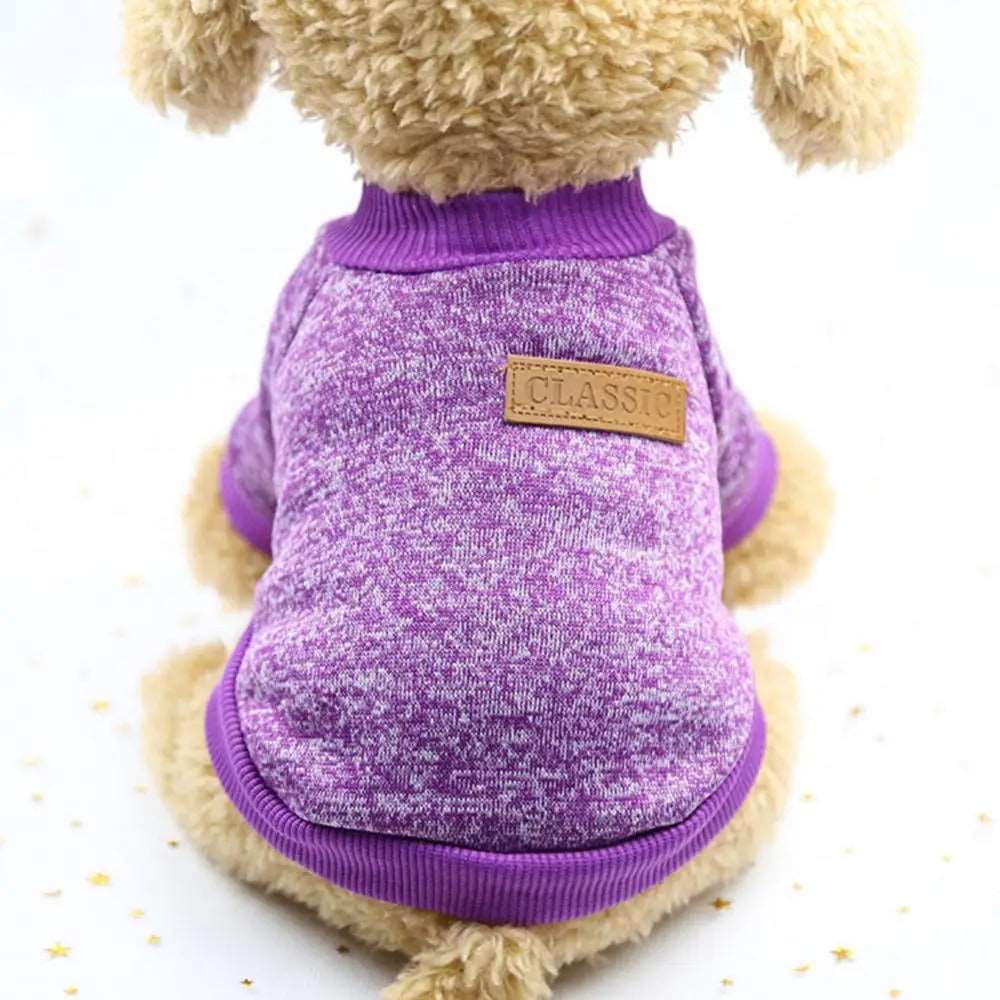 Purple Warm Winter Dog Clothes Classic Pet Sweatshirt Vest TRENDYPET'S ZONE