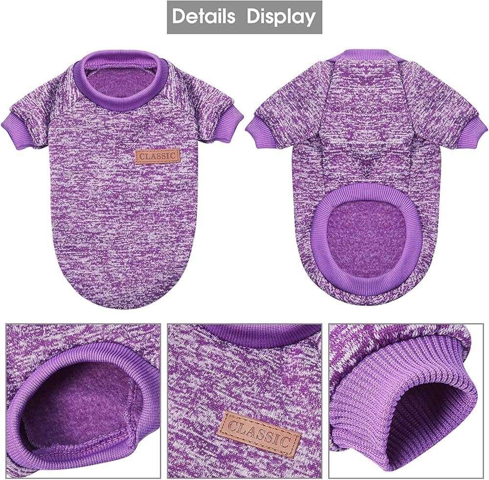 Purple Warm Winter Dog Clothes Classic Pet Sweatshirt Vest TRENDYPET'S ZONE