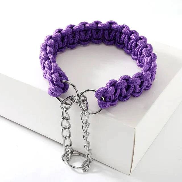 Purple Woven Dog Collars P Chain Nylon Adjustable Collar For Small Medium And Large Dogs TRENDYPET'S ZONE