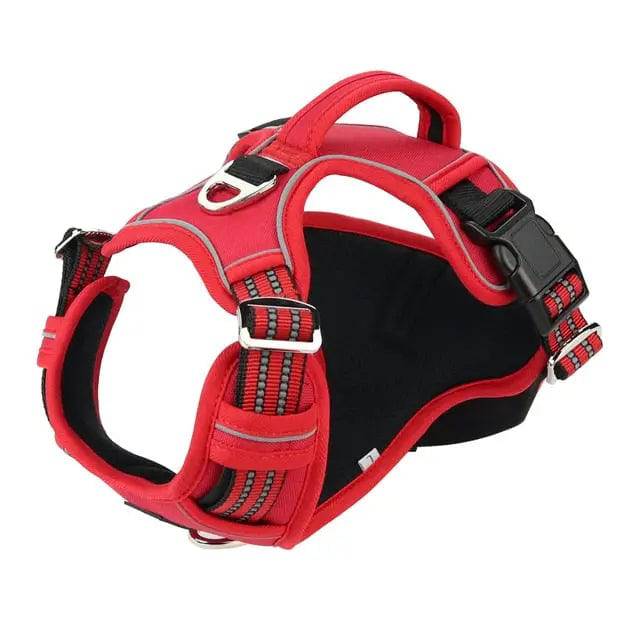 Red 1000D Oxford Cloth Reflective Pet Dog Harness Service Vest with Vertical Handle Adjustable Collars TRENDYPET'S ZONE