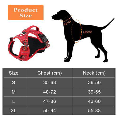 Red 1000D Oxford Cloth Reflective Pet Dog Harness Service Vest with Vertical Handle Adjustable Collars TRENDYPET'S ZONE