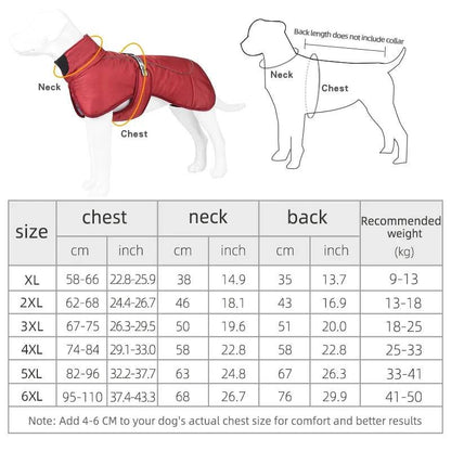 Red Big Dog Jacket Waterproof Winter Warm Clothes for Medium Large Dogs Coat Costume Outfits TRENDYPET'S ZONE