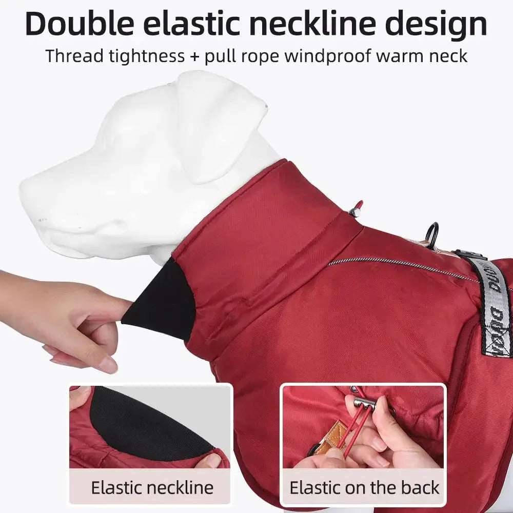 Red Big Dog Jacket Waterproof Winter Warm Clothes for Medium Large Dogs Coat Costume Outfits TRENDYPET'S ZONE