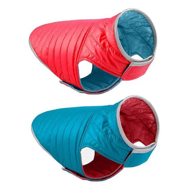 Red Blue Reversible Jacket Dual Colors Reflective Winter Dog Clothes Coat Vest TRENDYPET'S ZONE