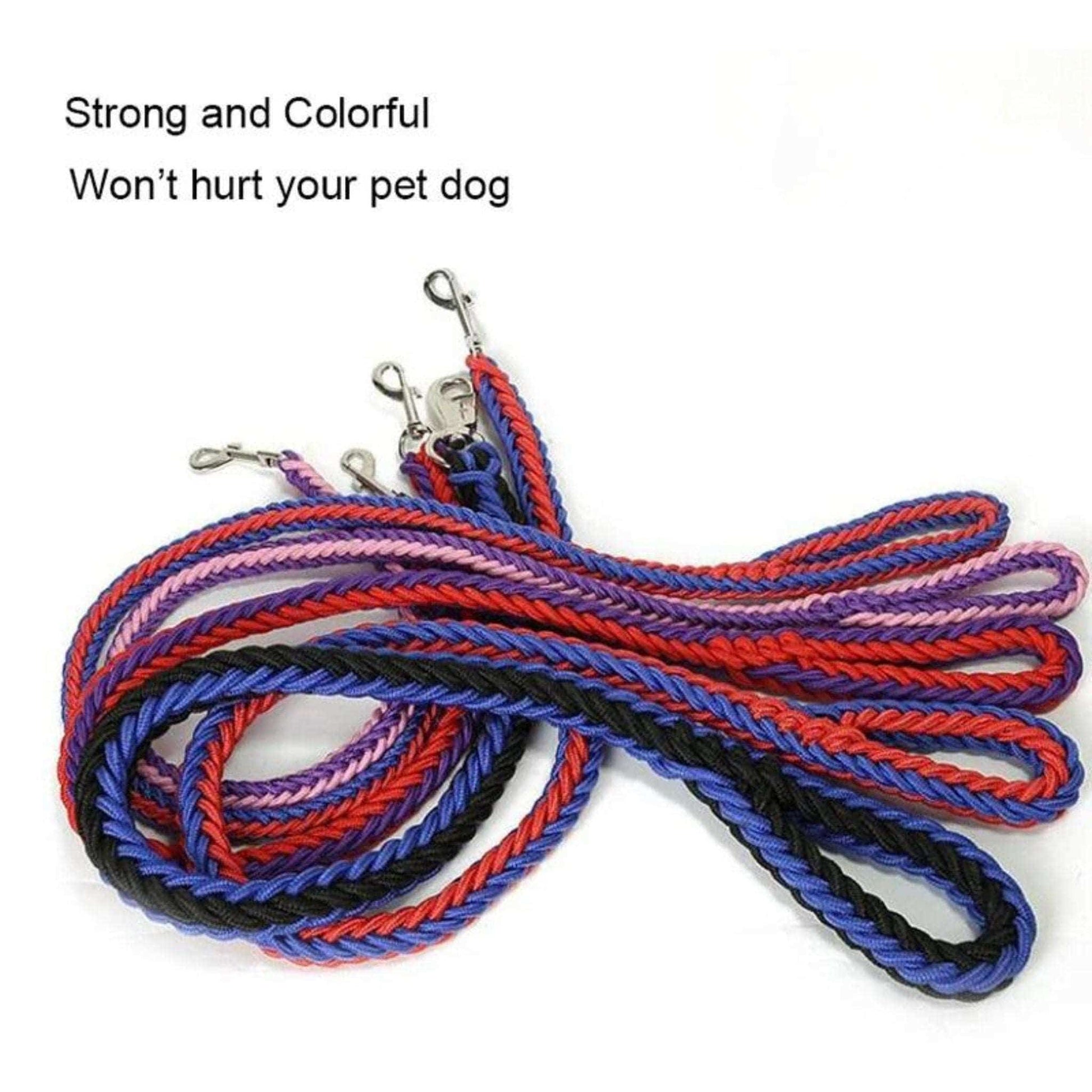 Red Blue Super Strong Coarse Nylon Dog Leash Double Row Adjustable Collar For Medium Large Dogs TRENDYPET'S ZONE