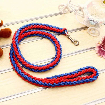 Red Blue Super Strong Coarse Nylon Dog Leash Double Row Adjustable Collar For Medium Large Dogs TRENDYPET'S ZONE