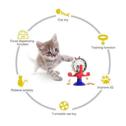 Red Interactive Treat Leaking Toy For Cat Dog Feeder Dispenser Puppy Rotating Wheel Improve IQ Kitten Accessories TRENDYPET'S ZONE