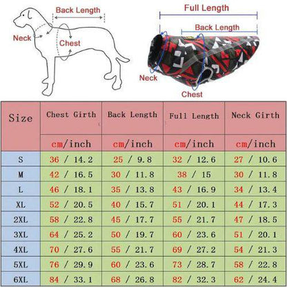 Red Large Breed Coat Waterproof Reflective Warm Winter Jacket for Big Dogs - Trendypet's Zone