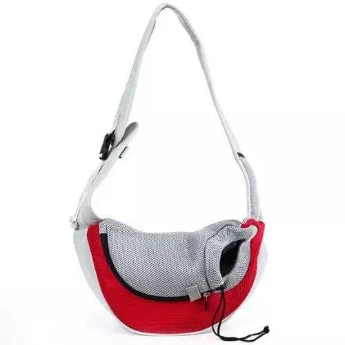 Red Light Grey Pet Puppy Carrier Outdoor Travel Dog Shoulder Bag Mesh Oxford Single Comfort Sling Handbag Tote Pouch - Trendypet's Zone