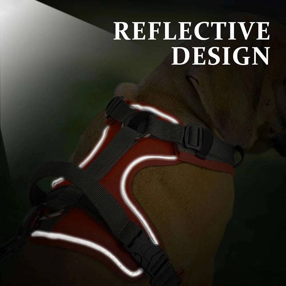 Red No Pull Dog Harness Reflective Vest With Control Handle For Small Medium Large Dogs Walking Training Harnesses TRENDYPET'S ZONE