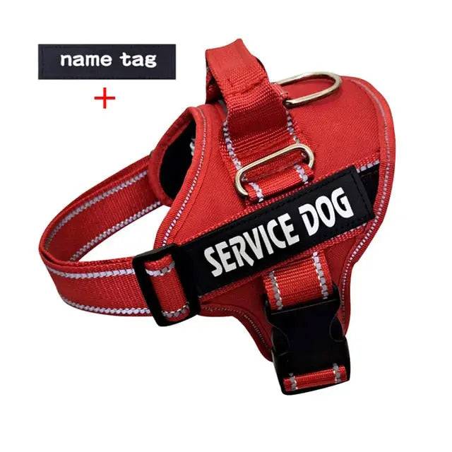 Red Nylon Reflective Dog Harness Personalized Breathable With ID Patch TRENDYPET'S ZONE