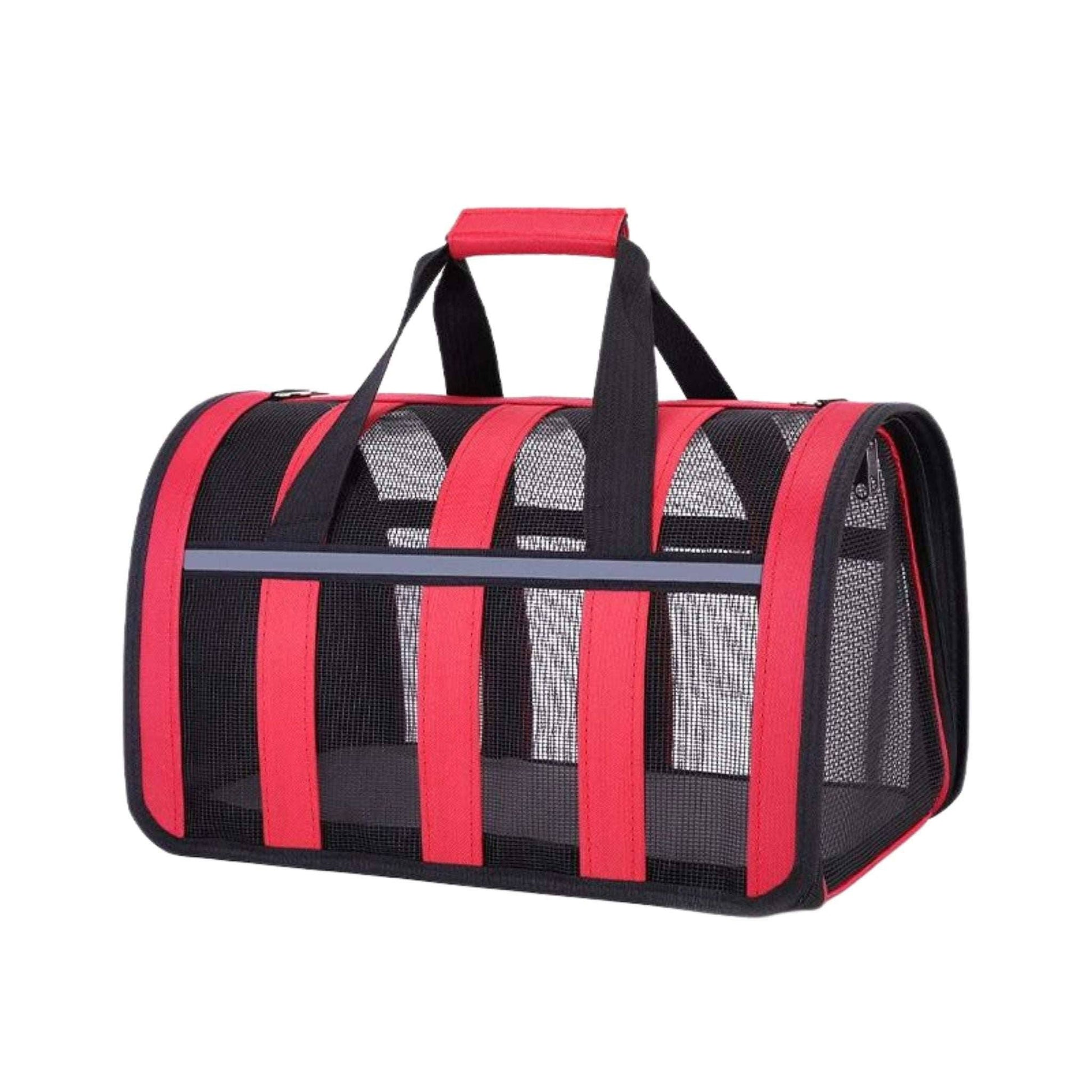 Red Pet Carrying Bag Large Capacity Portable Breathable Shoulder Bag For Outdoor Use Suitable For All Seasons TRENDYPET'S ZONE