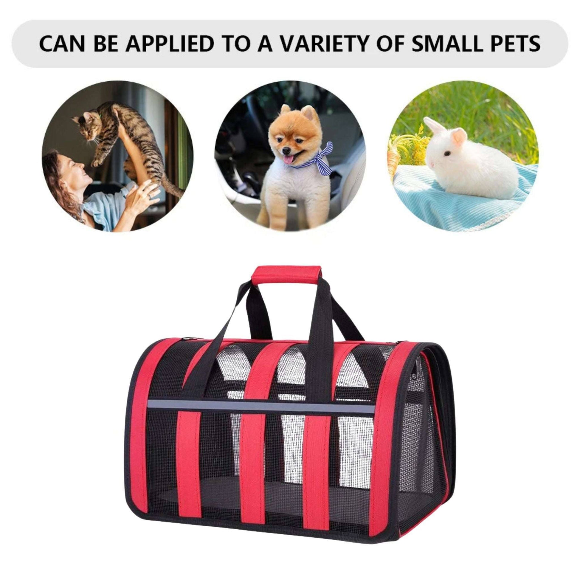 Red Pet Carrying Bag Large Capacity Portable Breathable Shoulder Bag For Outdoor Use Suitable For All Seasons TRENDYPET'S ZONE