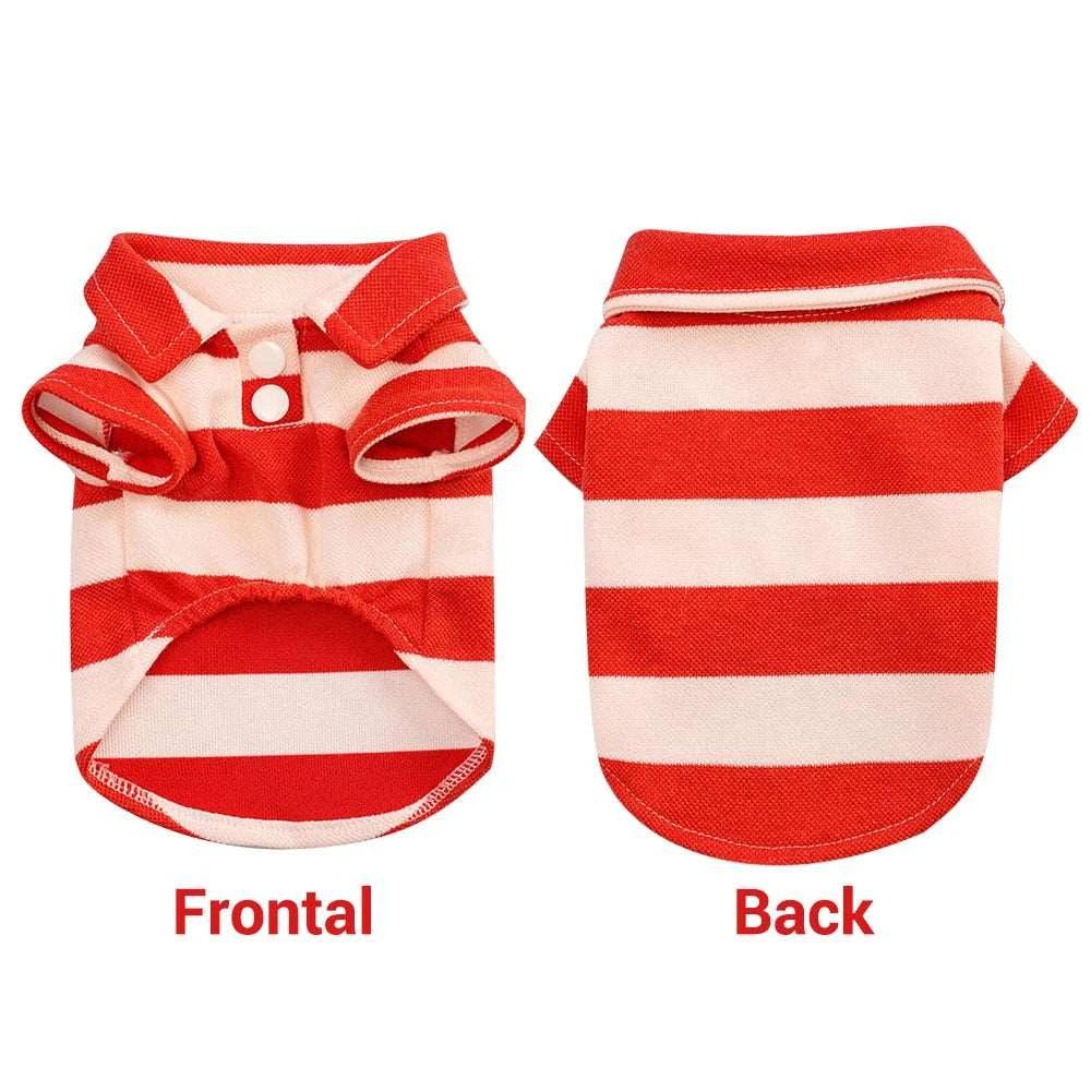 Red Pet Polo Shirt Summer Cat Clothes Casual Clothing for Small Large Kitten T-shirt Shirts - Trendypet's Zone