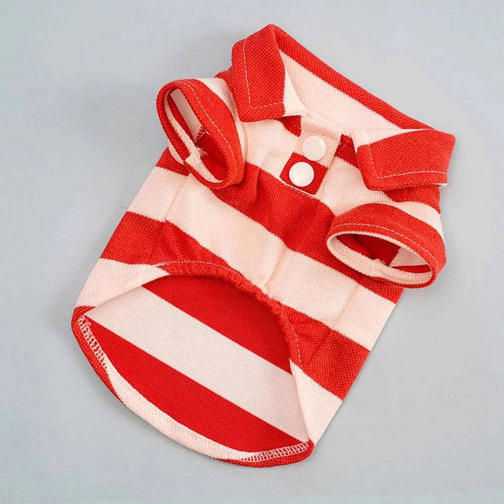 Red Pet Polo Shirt Summer Dog Clothes Casual Clothing for Small Large Puppy T-shirt Shirts TRENDYPET'S ZONE