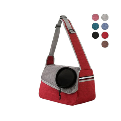 Red Portable Bag Pet Crossbody Bag Dog Cat One Shoulder Carrier Breathable Mesh Puppy Kitten Handbag - Trendypet's Zone