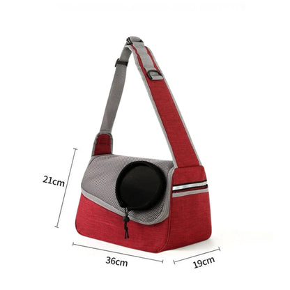 Red Portable Bag Pet Crossbody Bag Dog Cat One Shoulder Carrier Breathable Mesh Puppy Kitten Handbag - Trendypet's Zone