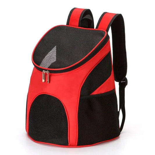 Red Portable Foldable Mesh Pet Carrier Dog Backpack Breathable Bag Cat Large Capacity Outdoor Travel Carrier Double Shoulder Bag - Trendypet's Zone