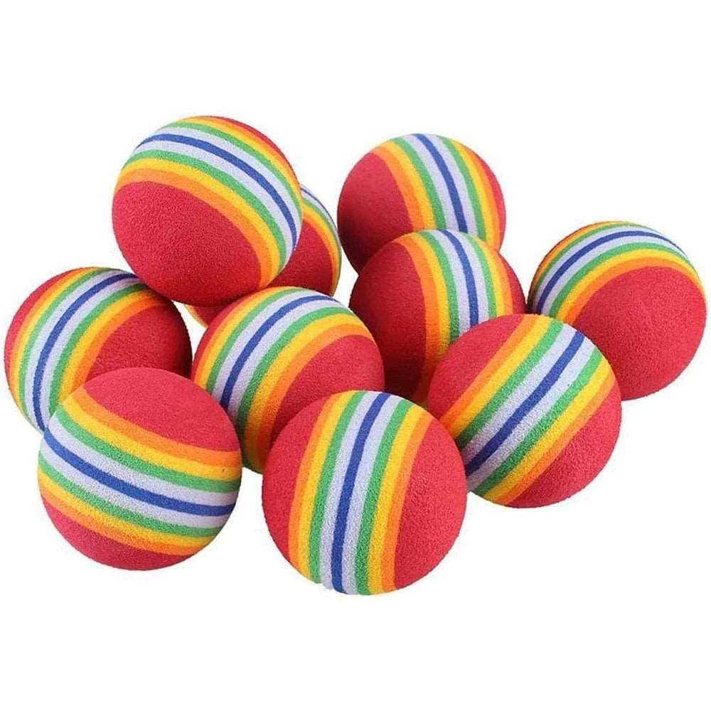 Red Rainbow Cat Toy Balls Soft Foam Interactive Indoor Kittens Favorite Chase Quiet Play Sponge Ball TRENDYPET'S ZONE