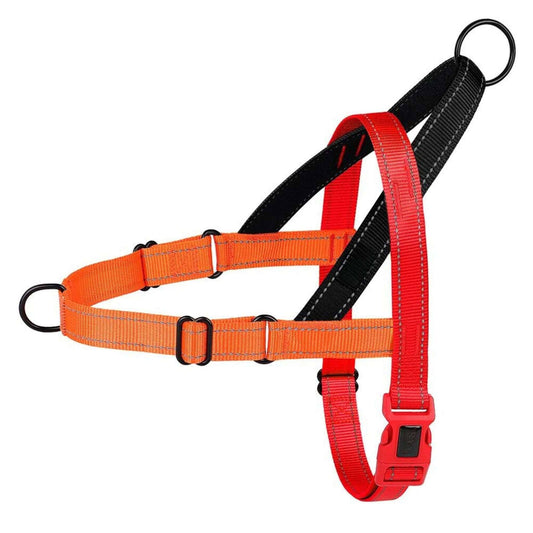 Red Reflective Nylon Dog Harness Adjustable Pet Training Harnesses No Pull Puppy Walking Vest TRENDYPET'S ZONE