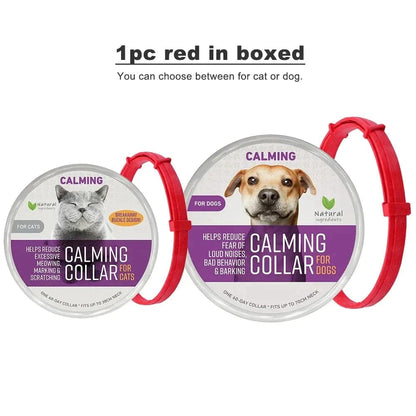 Red Safe Cat Calming Collar 1Pack/60Days Adjustable Anxiety Reduction Pheromone Lasting Natural Calm Pet Collar Boxed OPP Bag - Trendypet's Zone