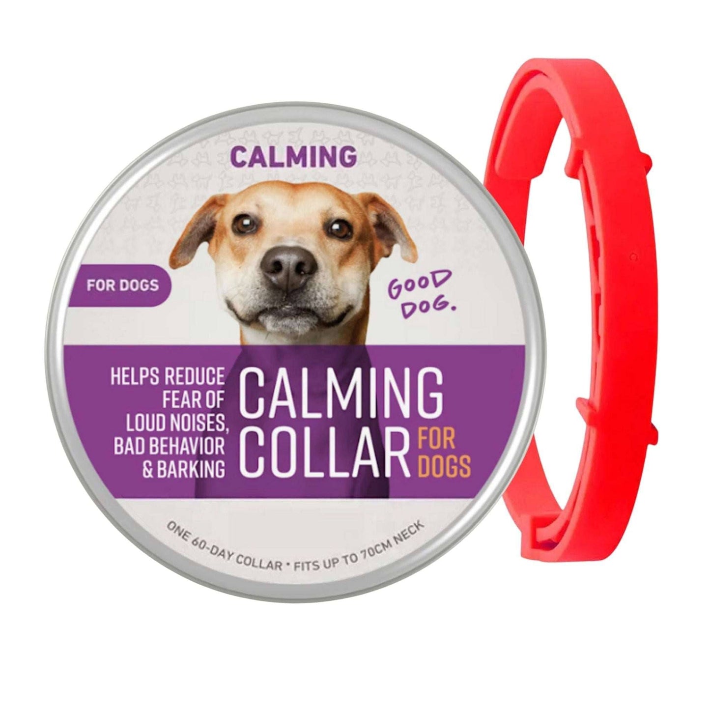 Red Safe Dog Calming Collar 1Pack/60Days Adjustable Anxiety Reduction Pheromone Lasting Natural Calm Pet Collar Boxed OPP Bag - Trendypet's Zone