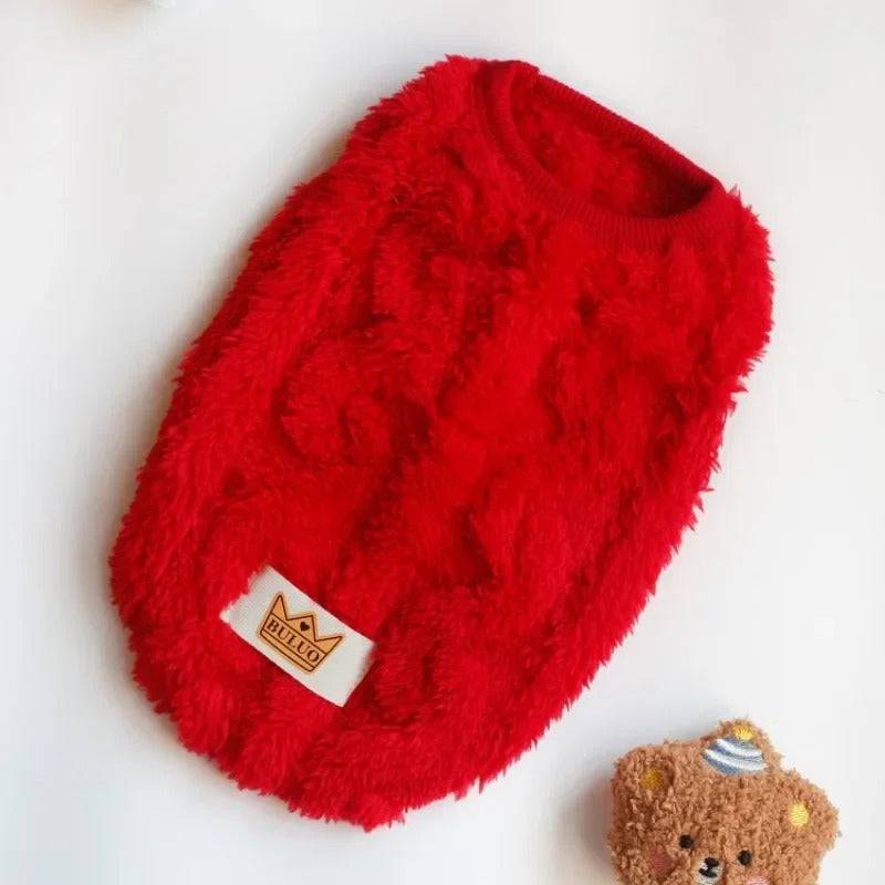 Red Soft Cozy Autumn Winter Warm Fleece Dog Cat Sweaters TRENDYPET'S ZONE