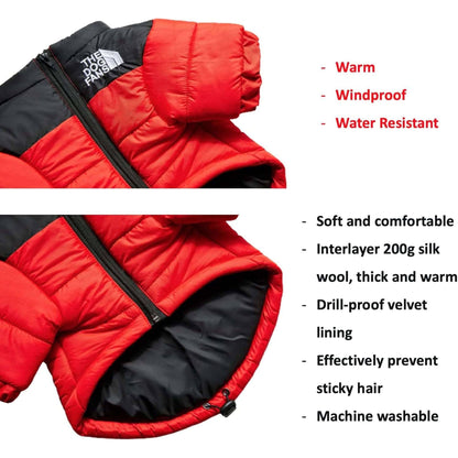 Red Warm Stylish Dog Windproof Snow Cold Weather Coats Jackets for Puppies Small Medium Large Dogs TRENDYPET'S ZONE