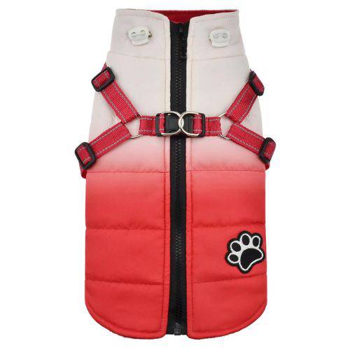 Red Waterproof Dog Jacket With Harness Winter Warm Pet Clothes For Small Big Dogs Coat Outfits TRENDYPET'S ZONE