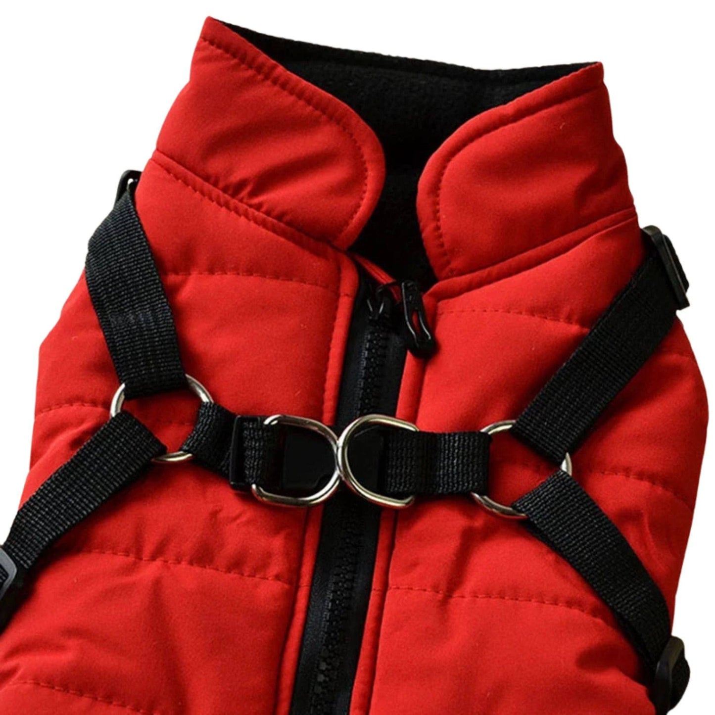 Red Waterproof Dog Vest Jacket with Harness Winter Coats TRENDYPET'S ZONE