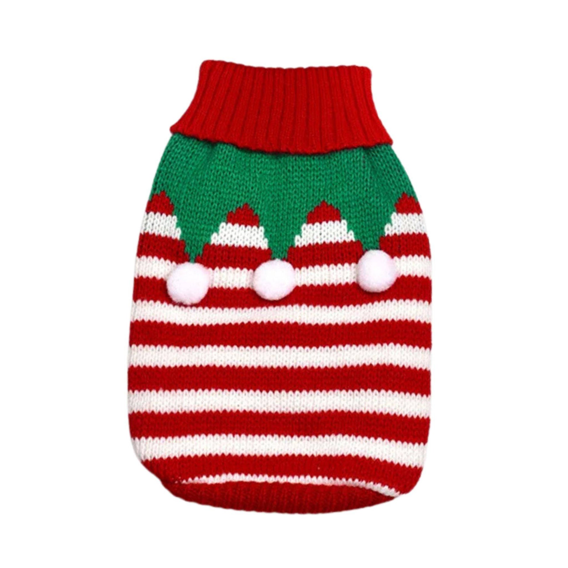 Red White Warm Knitted Pet Dogs Cats Sweater Winter Clothes TRENDYPET'S ZONE