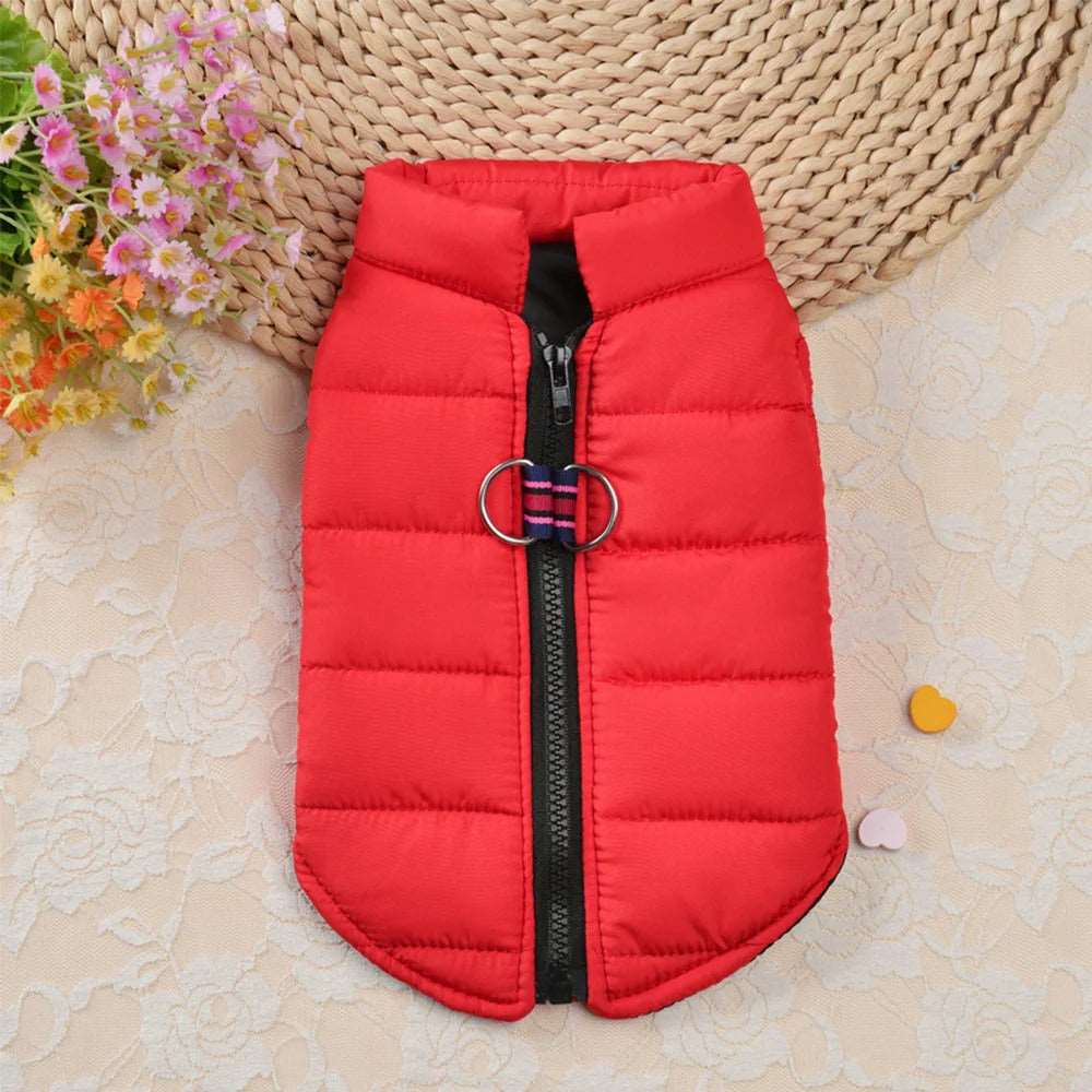 Red Windproof Pet Dog Coat Jacket Winter Warm Padded Vest TRENDYPET'S ZONE