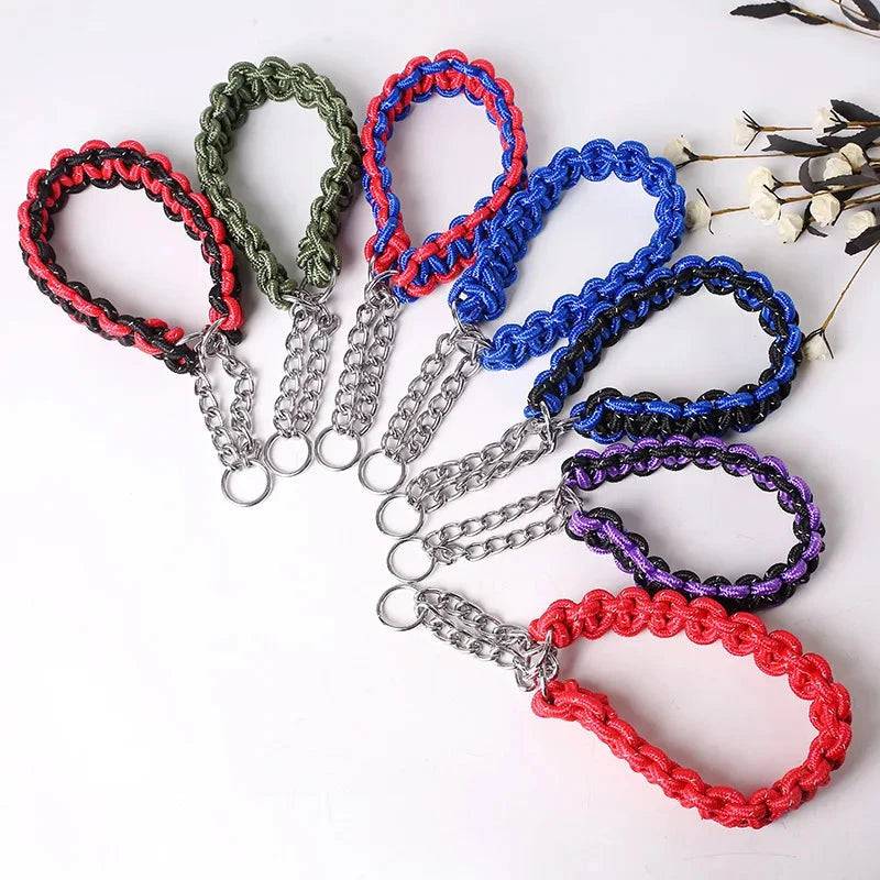 Red Woven Dog Collars P Chain Nylon Adjustable Collar For Small Medium And Large Dogs TRENDYPET'S ZONE