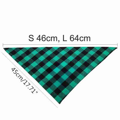 Reversible Scarf Kerchief Classic Xmas Pet Bandanas Plaid TRENDYPET'S ZONE