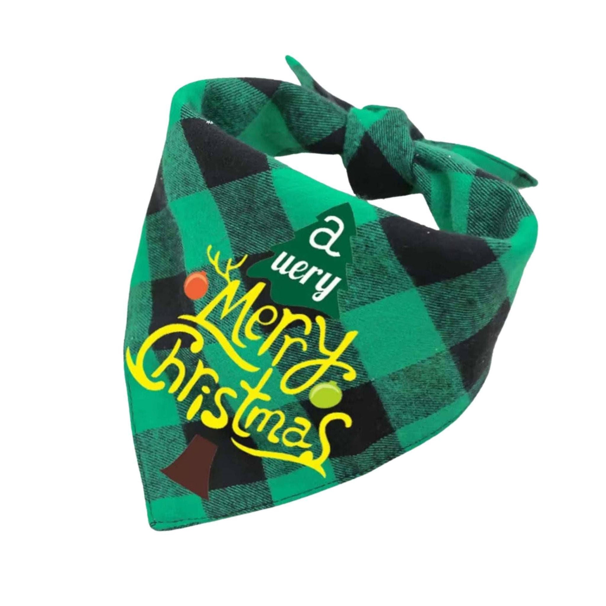 Reversible Scarf Kerchief Classic Xmas Pet Bandanas Plaid TRENDYPET'S ZONE