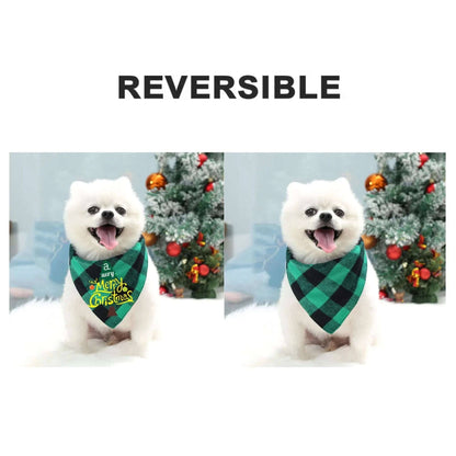 Reversible Scarf Kerchief Classic Xmas Pet Bandanas Plaid TRENDYPET'S ZONE