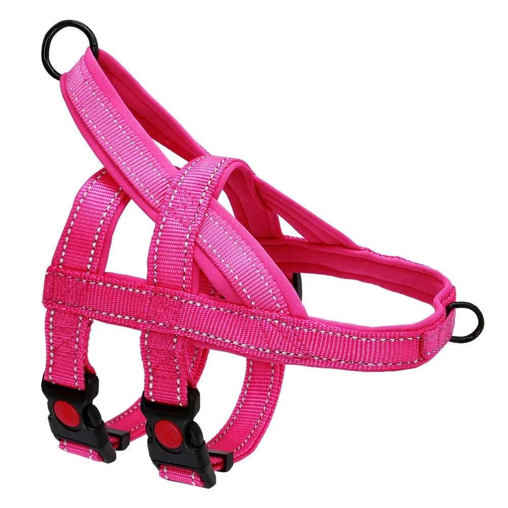 Rose Red No Pull Nylon Dog Harness Reflective Adjustable Dog Harness Vest For Medium Large Dogs Walking Training Belt - Trendypet's Zone