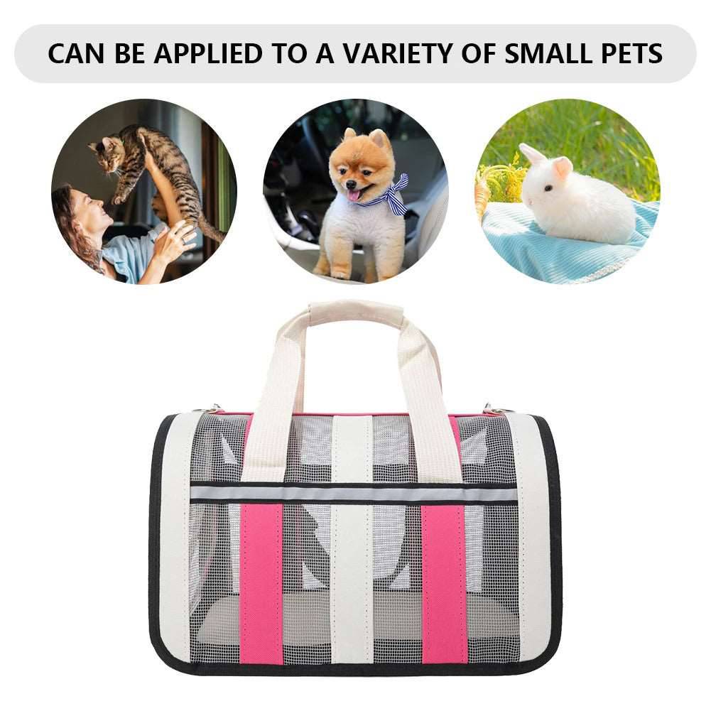 Rose Red Pet Carrying Bag Large Capacity Portable Breathable Shoulder Bag For Outdoor Use Suitable For All Seasons TRENDYPET'S ZONE