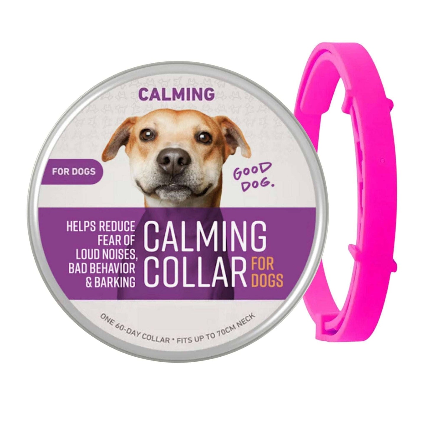 Rose Red Safe Dog Calming Collar 1Pack/60Days Adjustable Anxiety Reduction Pheromone Lasting Natural Calm Pet Collar Boxed OPP Bag - Trendypet's Zone