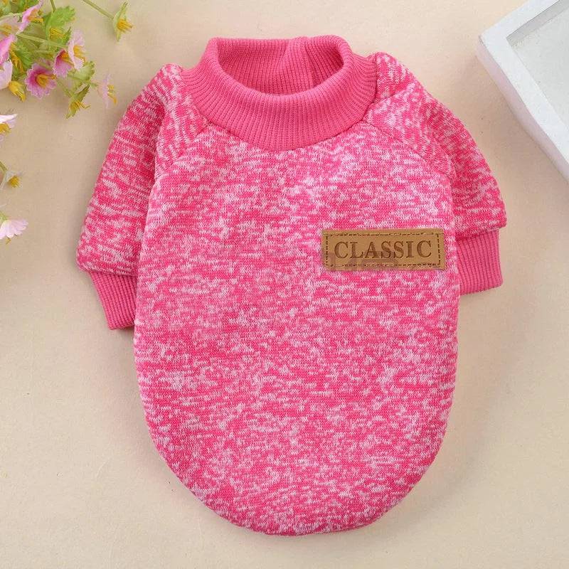 Rose Red Warm Winter Dog Clothes Classic Pet Sweatshirt Vest TRENDYPET'S ZONE