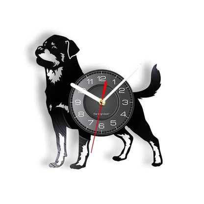 Rottweiler Rottie Love Home Art Decor Wall Clock (LED) Dog Breed Rottweiler Vinyl Record Wall Clock - Trendypet's Zone