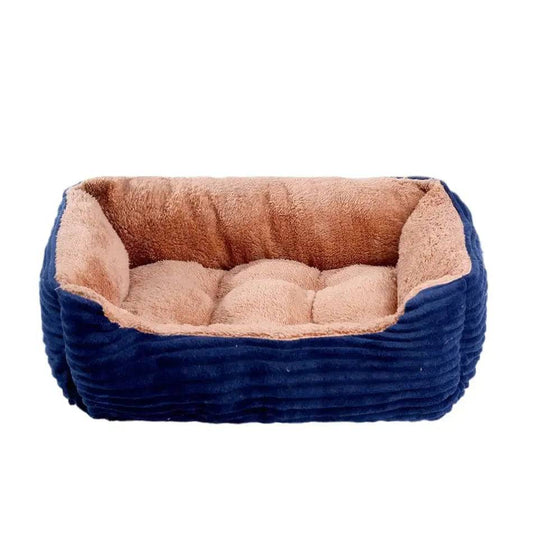 Royal Blue Pet Cat Dog Bed Cushion Square Soft Plush Kennel Dog Bed for Small Medium Dogs Cat Puppy Accessories Pet Sleep House Waterproof - Trendypet's Zone