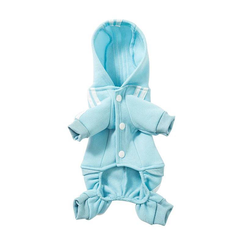 Sky Blue Dog Hoodies Winter Pet Jumpsuit Pajamas Four Legged TRENDYPET'S ZONE