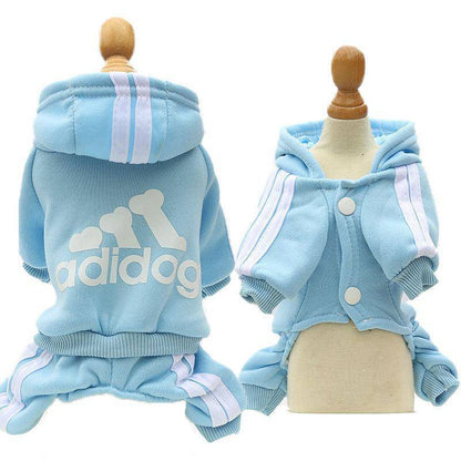 Sky Blue Dog Hoodies Winter Pet Jumpsuit Pajamas Four Legged TRENDYPET'S ZONE