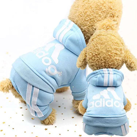 Sky Blue Dog Hoodies Winter Pet Jumpsuit Pajamas Four Legged TRENDYPET'S ZONE