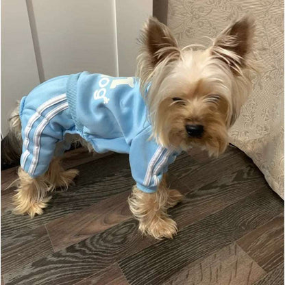 Sky Blue Dog Hoodies Winter Pet Jumpsuit Pajamas Four Legged TRENDYPET'S ZONE